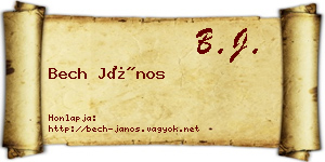 Bech János névjegykártya