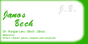janos bech business card